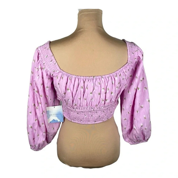 Revolve-MAJORELLE PUFF SLEEVE FLORAL CROP‎ TOP MEDIUM - Picture 2 of 7